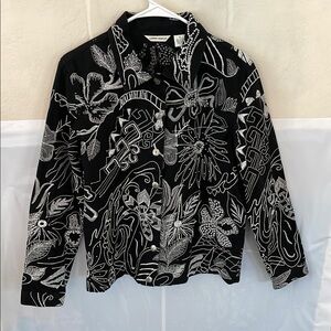 Laura Ashley Monochrome Floral Jacket